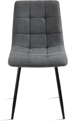 Sedia da pranzo in tessuto Grigio Scuro gambe metallo nere - KATERINE 2 sedie