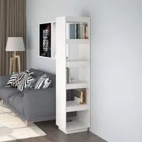 Libreria/Divisorio Bianco 40x35x167cm in Legno Massello di Pino 810855