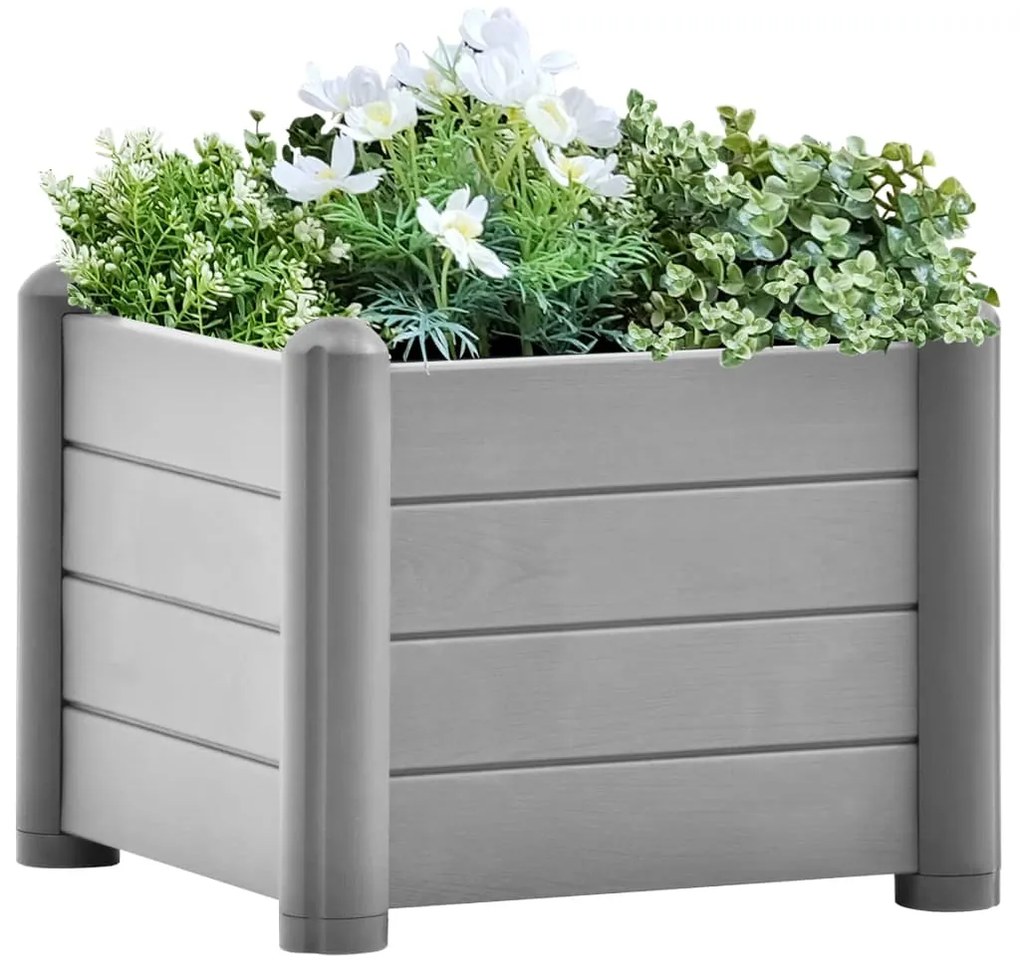 Letto Rialzato Da Giardino İn Pp Grigio Pietra 43x43x35 Cm /