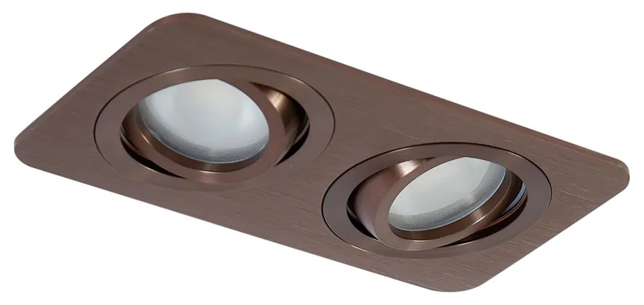Faretto da incasso rotondo bronzo scuro GU10 50mm orientabile e inclinabile IP44 2 luci - Alberto