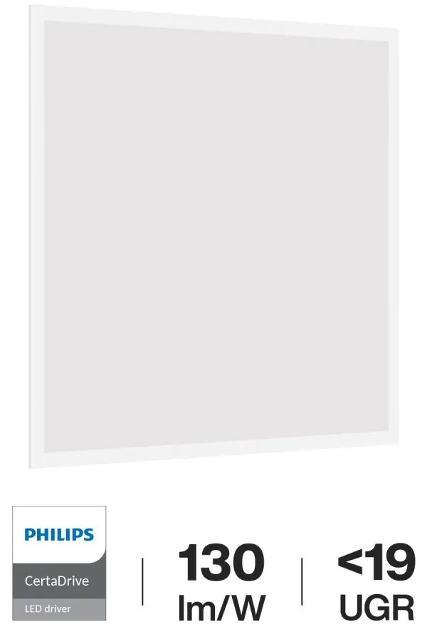 Pannello LED 60x60 44W BACKLIGHT, 130lm/W, UGR19 - PHILIPS CertaDrive Colore Bianco Naturale 4.000K