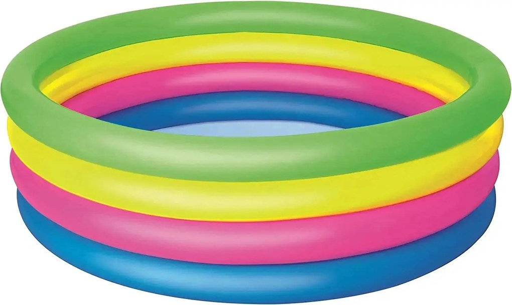 Piscina per bambini a 4 anelli colorati 157x46