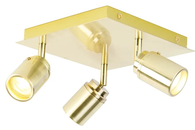 Faretto da bagno moderno in ottone quadrato a 3 luci IP44 - Ducha