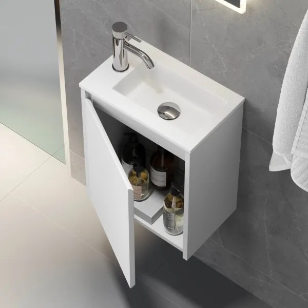 Mobile da bagno con lavabo COMO 40 cm bianco opaco