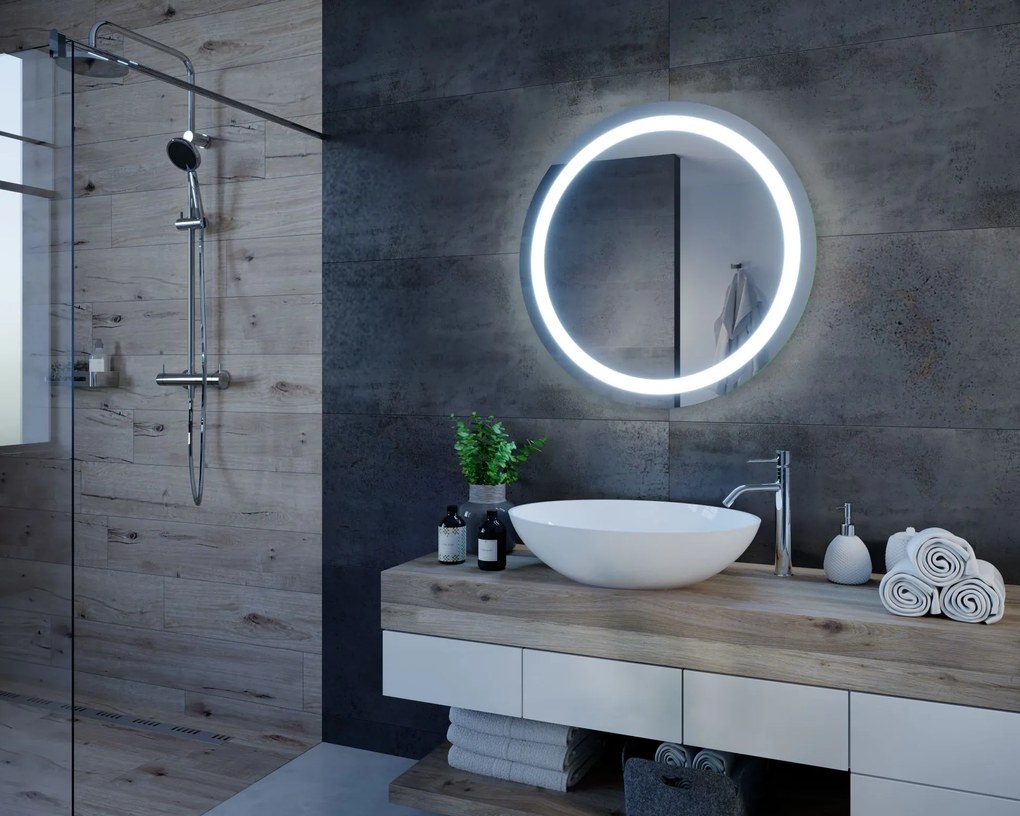 Specchio rotondo con illuminazione LED C4