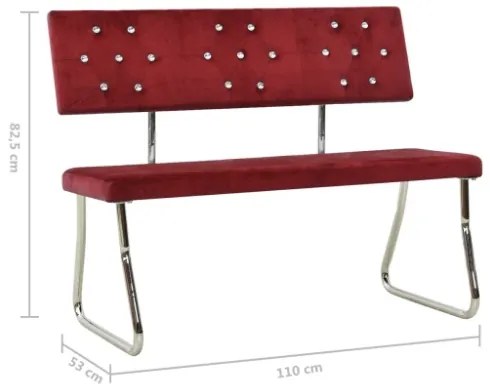 Panca 110 cm in Velluto Rosso Vino