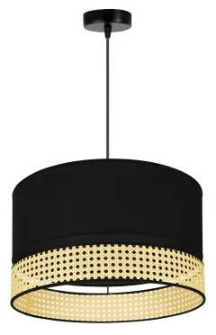 Duolla - Lampadario a sospensione con filo DOUBLE RATTAN 1xE27/15W/230V diametro 40 cm nero/beige