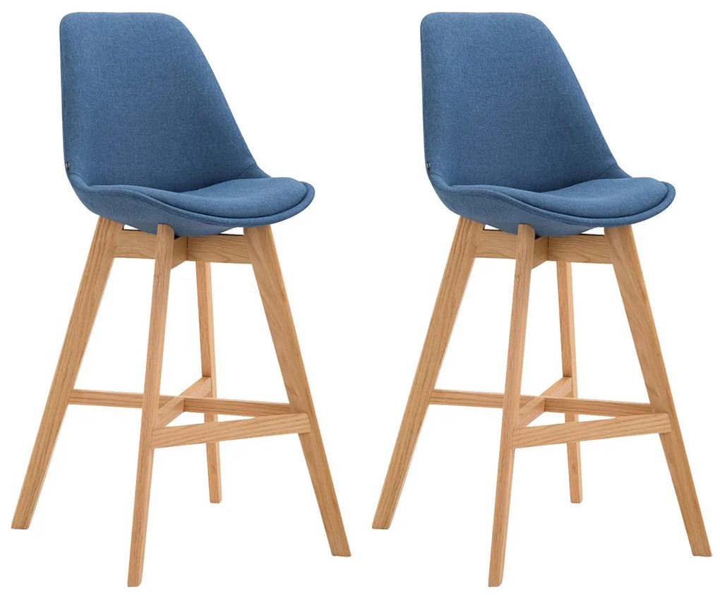 Set Di 2 Sgabelli Da Bar Cannes İn Tessuto / Blau / Natura