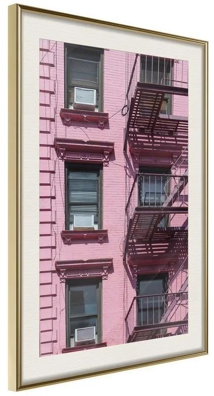 Poster  Pink Facade  Cornice Quadri Cornice d'oro con passe-partout, Larghezza x Altezza Home decor 30x45