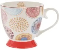 Tazza tè cerchi rossa in New Bone China, 450 ml