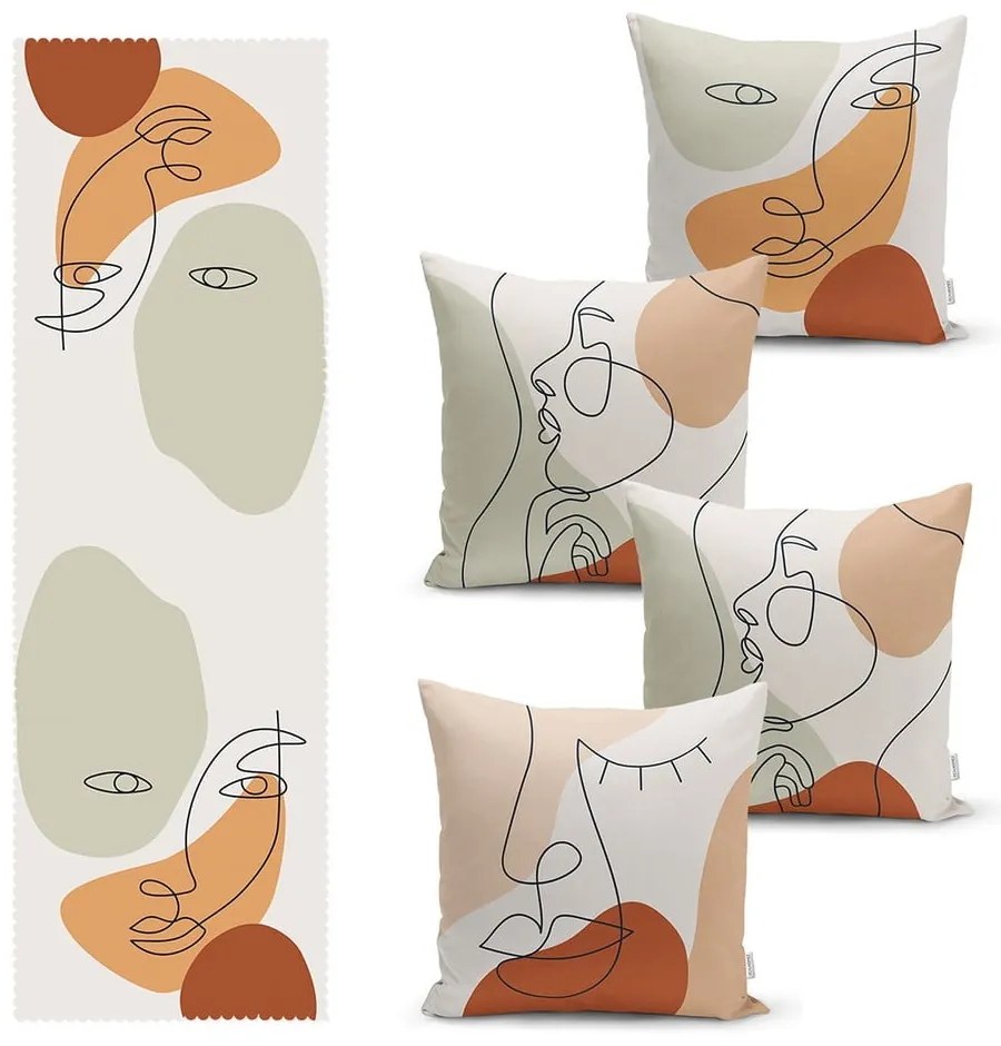 Set di 4 federe e runner da tavola in misto cotone - Minimalist Home World