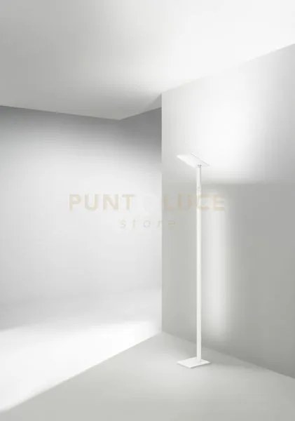 Piantana quadra in metallo colore bianco led 24w + 10w 2160lm + 900...
