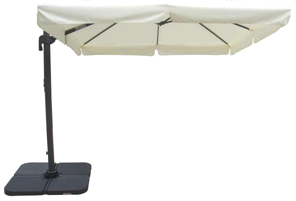 BACTRUS - ombrellone da giardino decentrato 3x4 in alluminio