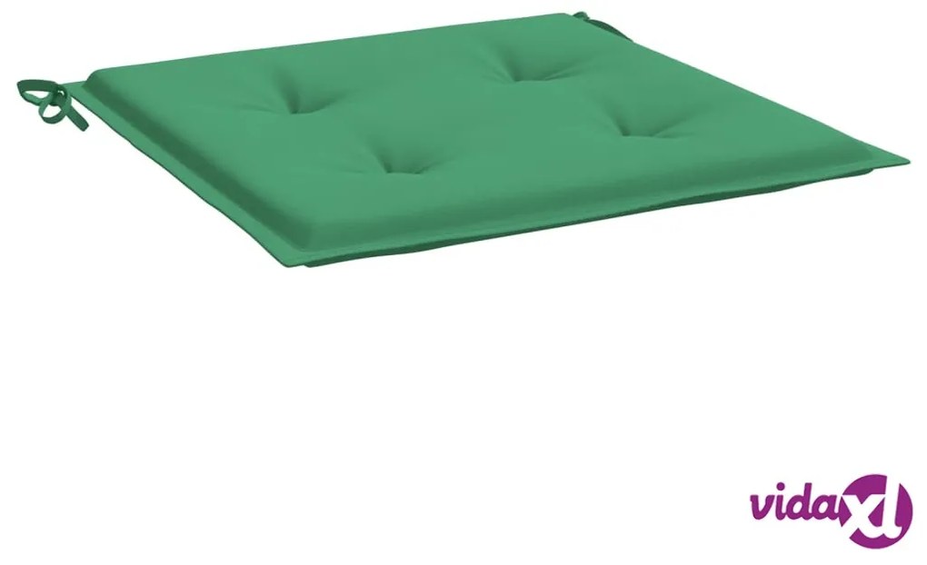 vidaXL Cuscini per Sedia 2 pz Verdi 40x40x3 cm in Tessuto Oxford