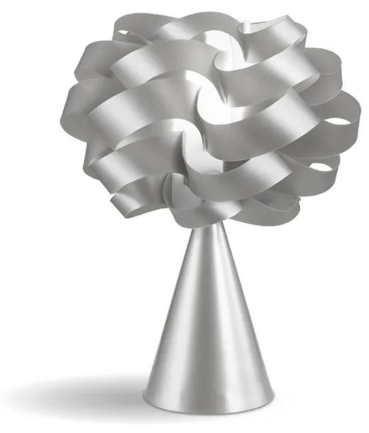 Lampada Da Tavolo A Cono 1 Luce Cloud In Polilux Silver Made In Italy