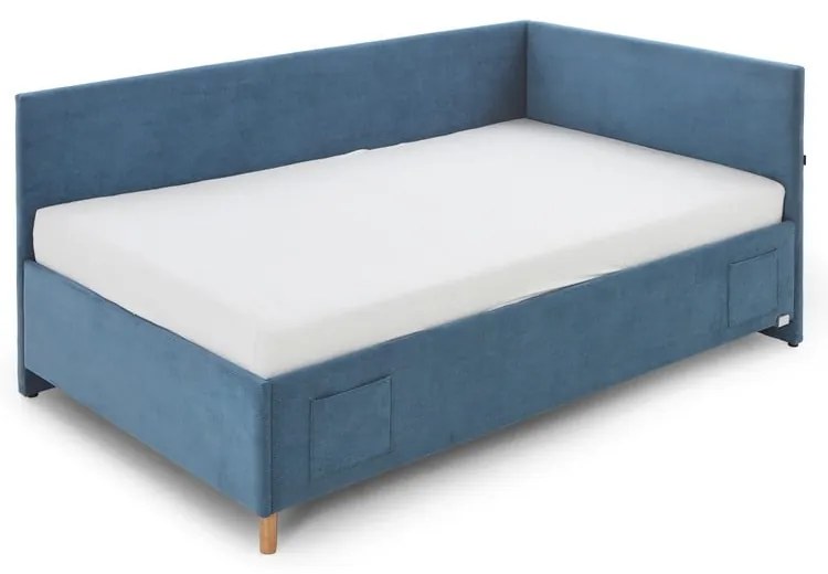 Letto da bambini con sponde blu imbottito con contenitore con rete inclusa 120x200 cm Cool – Meise Möbel