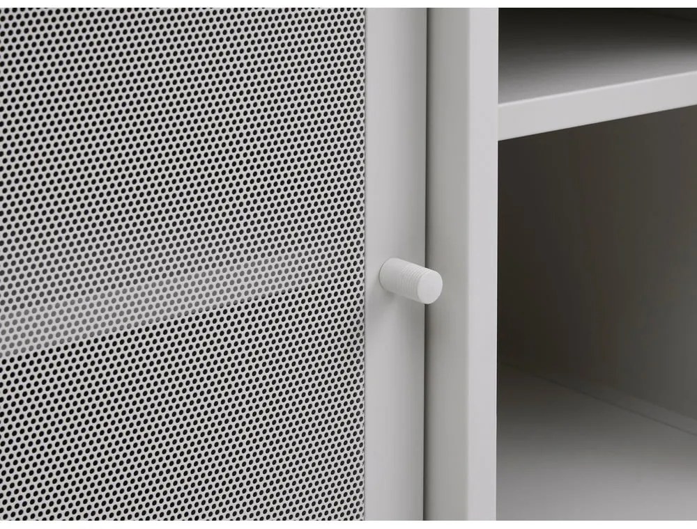 Mobile TV grigio in metallo 160x55x45 cm Veep – Unique Furniture