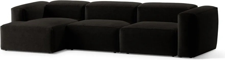 Divano angolare nero (con penisola a sinistra/con chaise lounge) Bergamo – Cosmopolitan Design