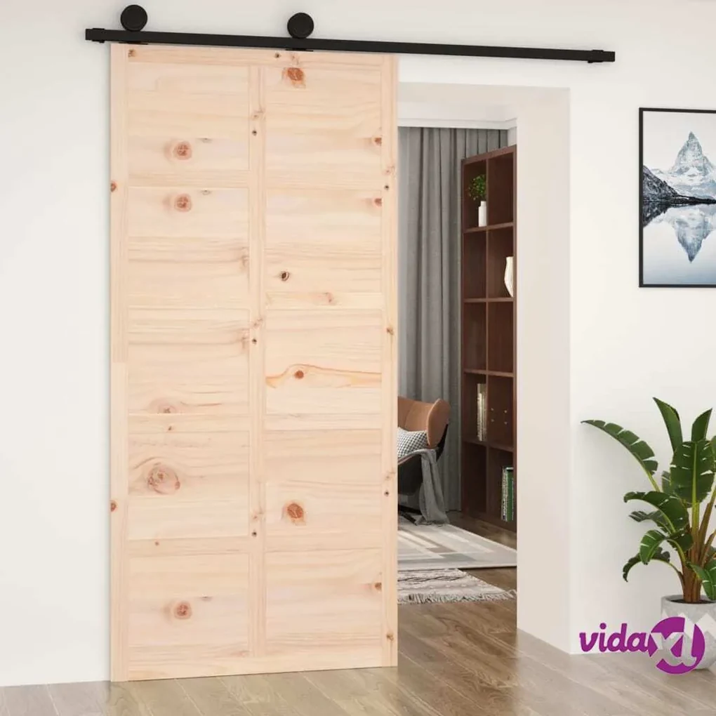 Porta scorrevole esterno muro H205 cm x L83 cm in Alluminio e vetro  temperato - WILDEN