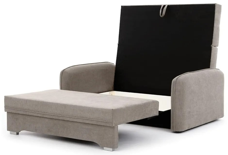 Divano beige allungabile/con contenitore e rivestimento in ciniglia 155 cm Laine – ELTAP