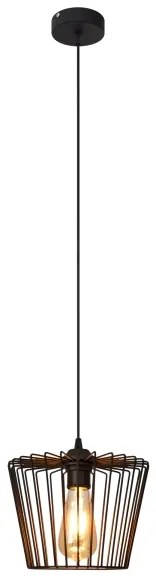 Lampadario a sospensione con filo TORRI 1xE27/15W/230V diametro 23 cm nero