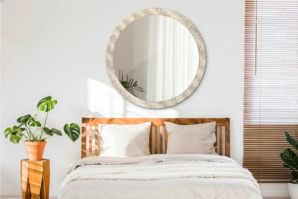Specchio tondo con decoro Composizione art deco fi 100 cm