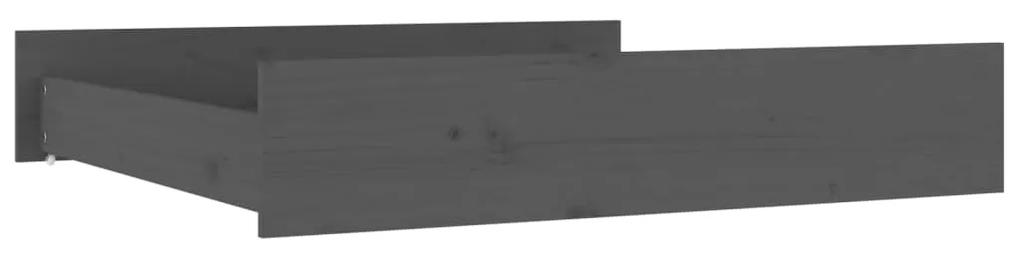 Cassetti per letto 2 pz in legno massello di pino grigio