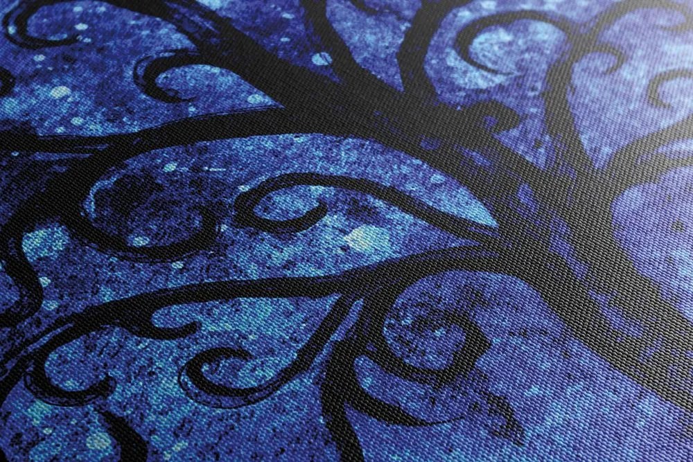 Quadro su tela – Albero della vita su sfondo blu