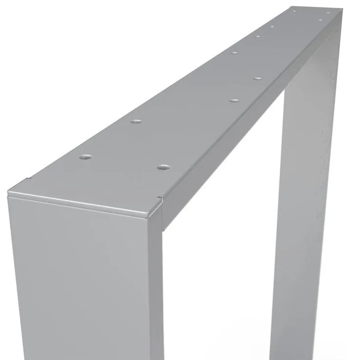 Gamba per mobili STEELMI Tube rettangolare in acciaio argentato satinato L 78 x P 8 x H 71 cm