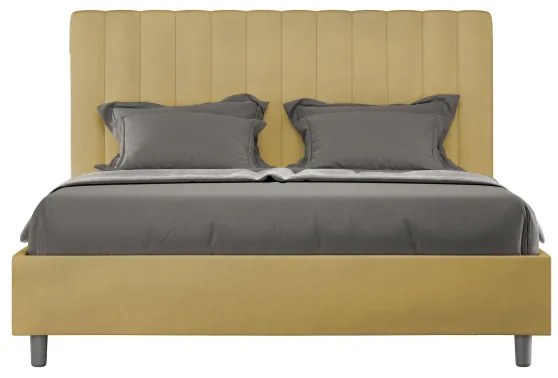 Letto contenitore da 160x190 in microfibra ocra Agueda