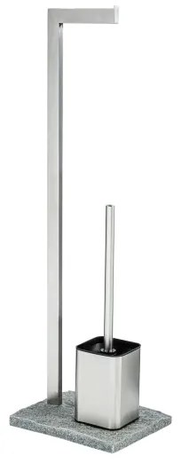 WENKO 20604100 - Scopino WC GRANIT 23x73,5 cm acciaio inox/satinato/grigio