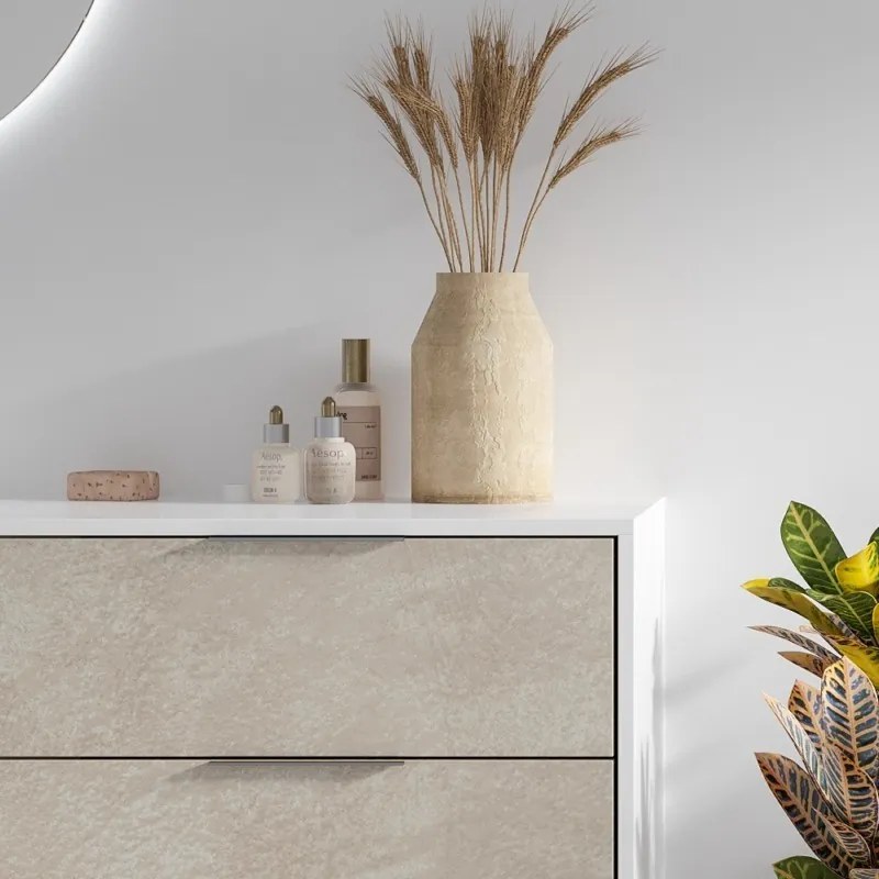 Kamalu - Mobile bagno 135cm bicolore con 4 cassetti scorrevoli SPR-135D