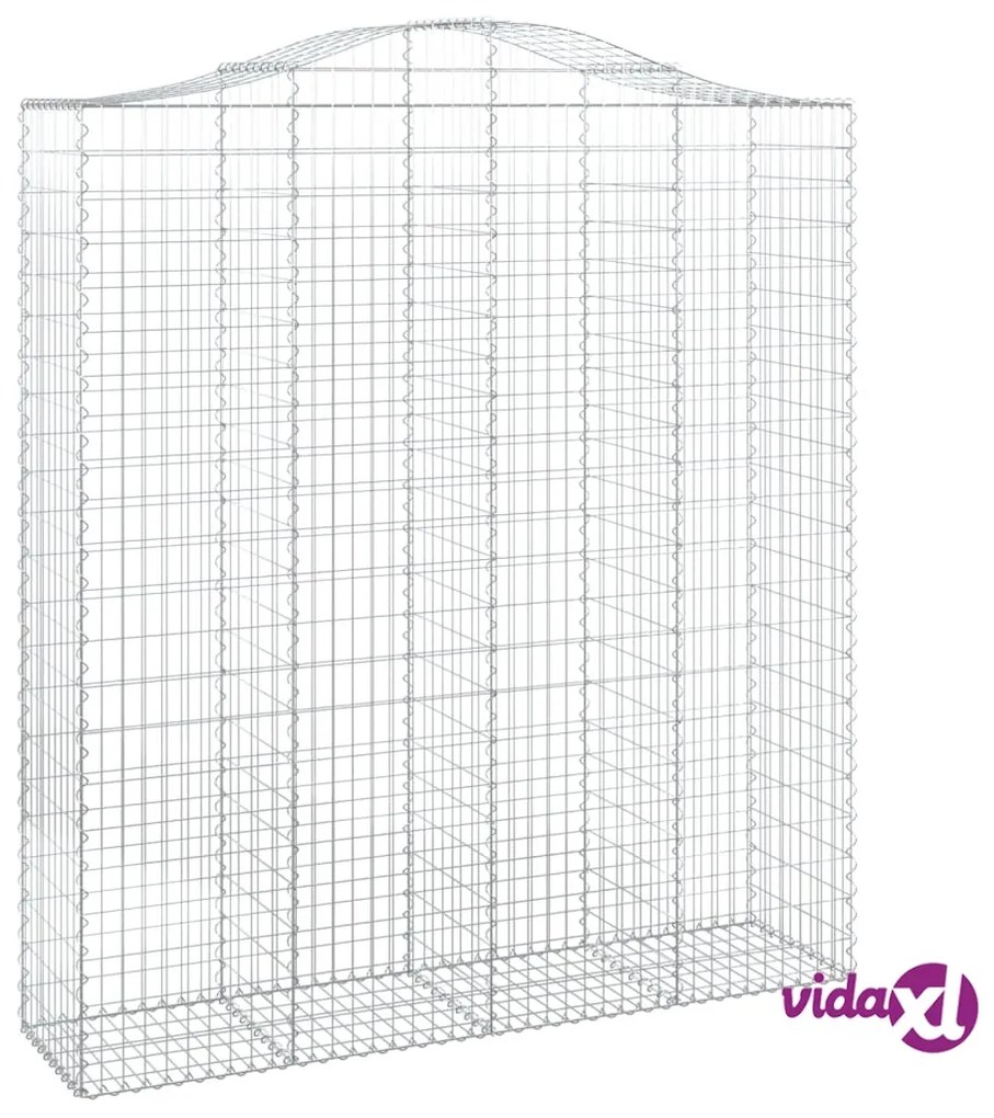 vidaXL Cesto Gabbione ad Arco 200x50x220/240 cm Ferro Zincato