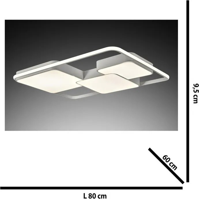 Plafoniera LED Yanira bianco IP20 cct da bianco caldo a bianco freddo con regolazione di temperatura, 3600 lumen NOVECENTO