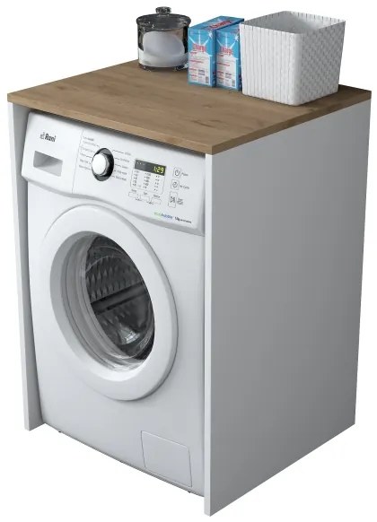 Mobile per lavatrice RANI 65x91,8 cm bianco/marrone