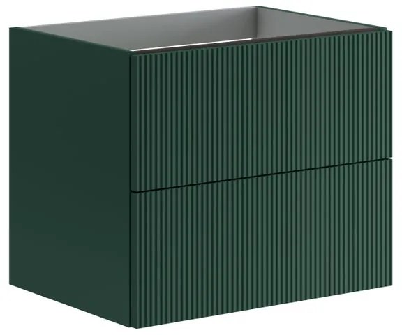 Mobile da bagno sospeso sotto lavabo L 59.5 x H 50 x P 45.5 cm verde laccato opaco, 2 cassetti VISOBATH Opera