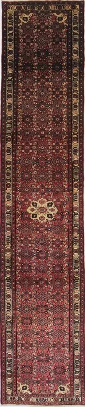 Hosseinabad Tappeto 80 x 370 Rosso (Iran) Annodato A Mano