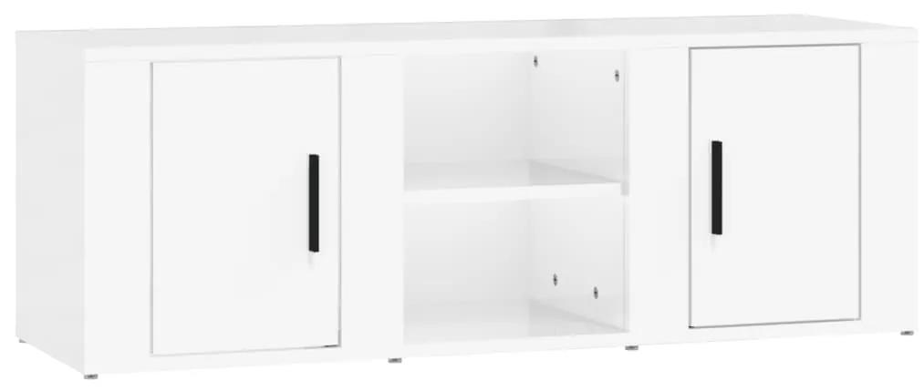 Mobile porta tv bianco lucido 100x31,5x35 cm legno multistrato