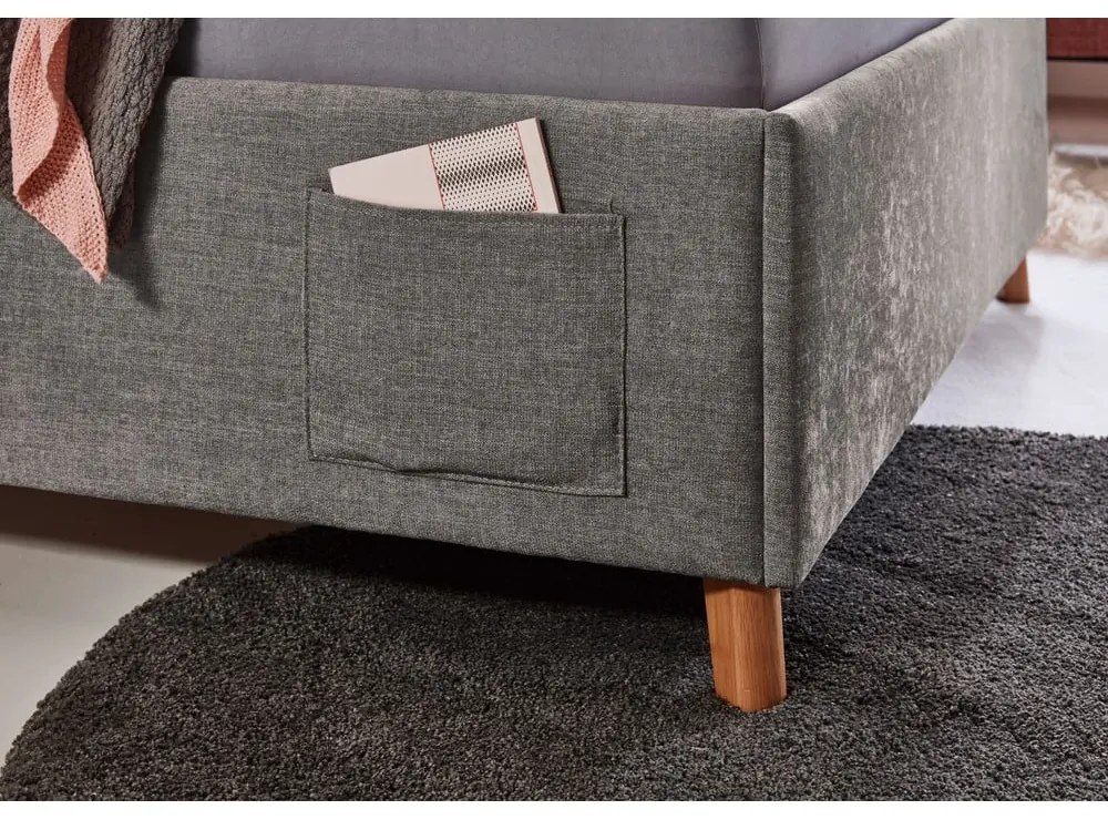 Letto da bambini grigio imbottito rete non inclusa 120x200 cm Fun – Meise Möbel