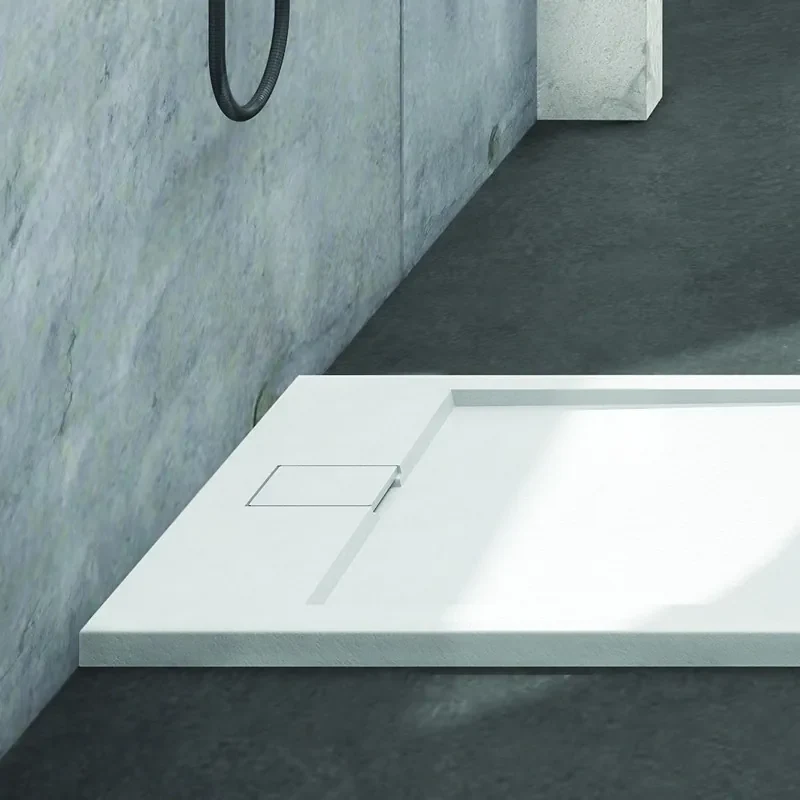 Kamalu - Piatto doccia in resina 80x120 effetto pietra | KR1000