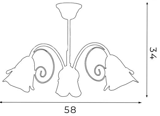 Lampadario a sospensione con supporto rigido KOKARDA 3xE14/60W/230V
