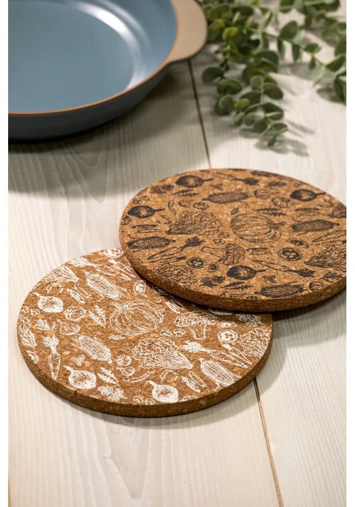 Tappetini in sughero in set da 2 pezzi ø 20 cm Veggie - Ladelle
