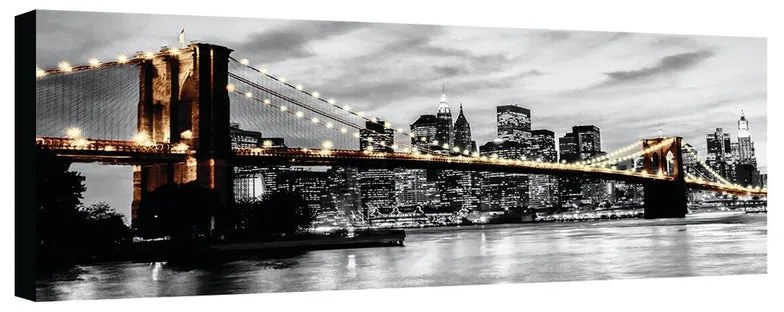 Stampa su tela Brooklyn lamp sfondo b&w, multicolore 140 x 70 cm