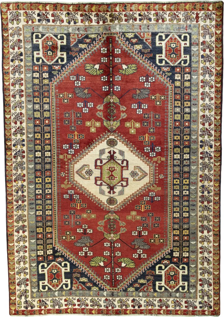 Shiraz Tappeto 290x200 Rosso (Iran) Annodato A Mano