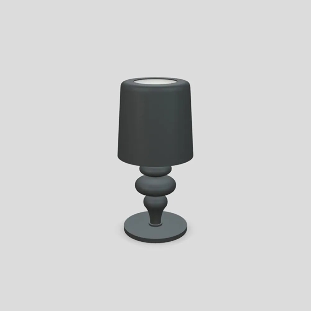 Lampada Da Scrivania Contemporanea Eva D14Cm Plastica Grigia E Alluminio 1 Luce