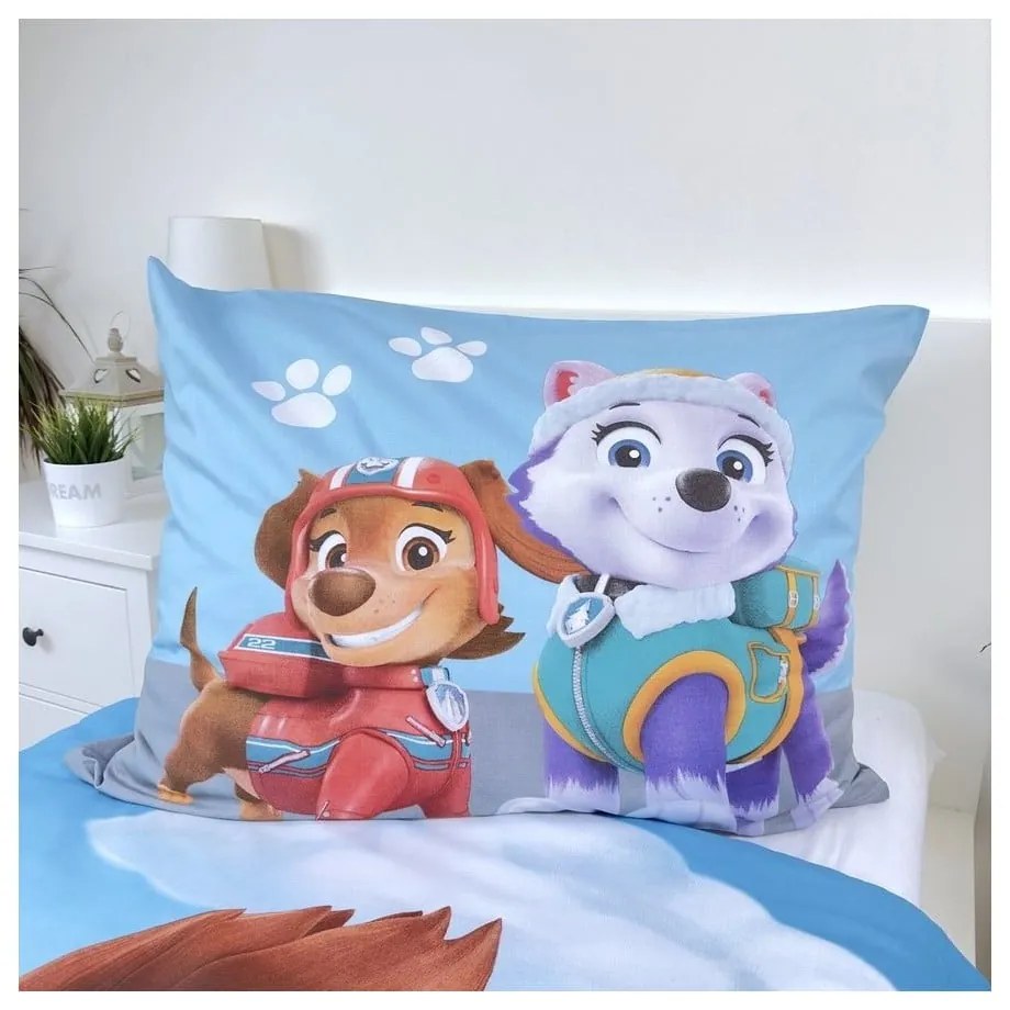 Set copripiumino e federa da bambini blu in cotone per letto singolo 140x200 cm Paw Patrol – Jerry Fabrics