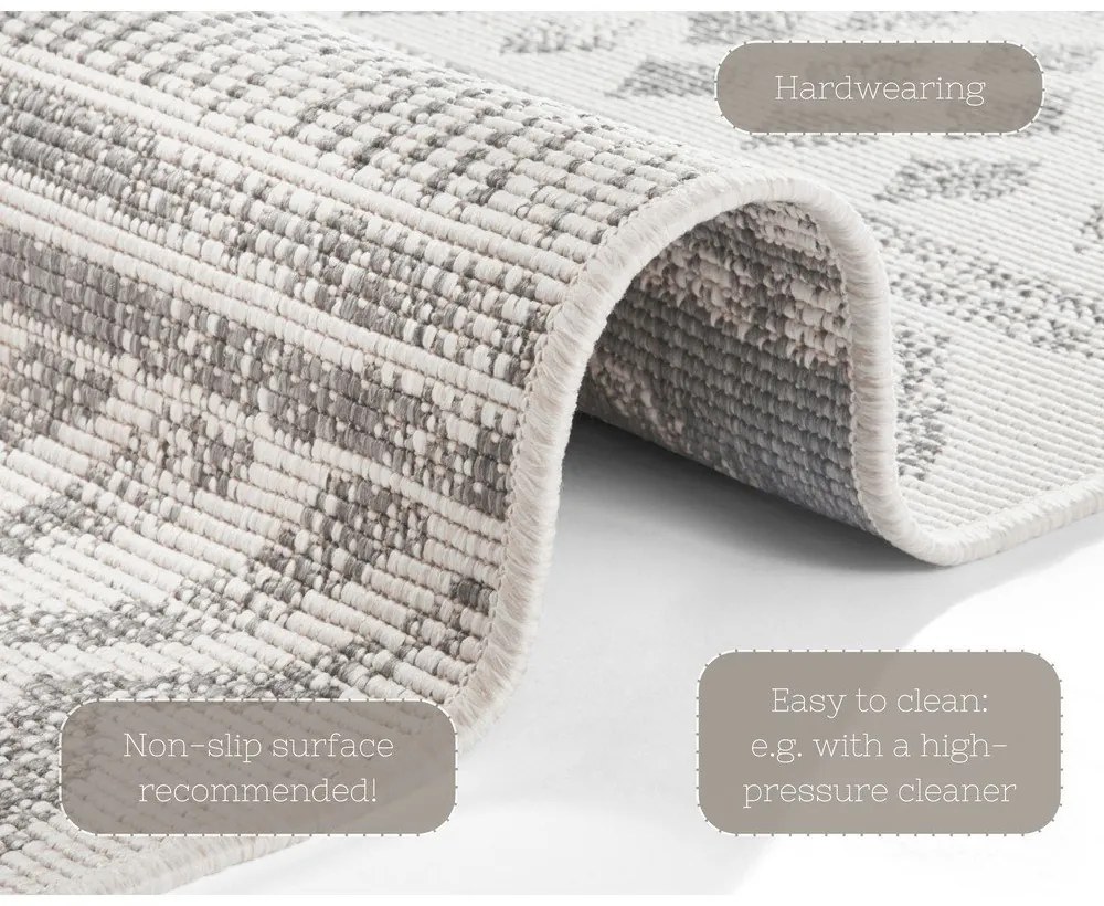 Tappeto da esterno grigio e crema , 80 x 250 cm Biri - NORTHRUGS