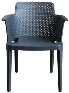 Poltrona Cathy - Poltrona impilabile in polipropilene - Dimensioni: 60x58x76.5cm, Antracite