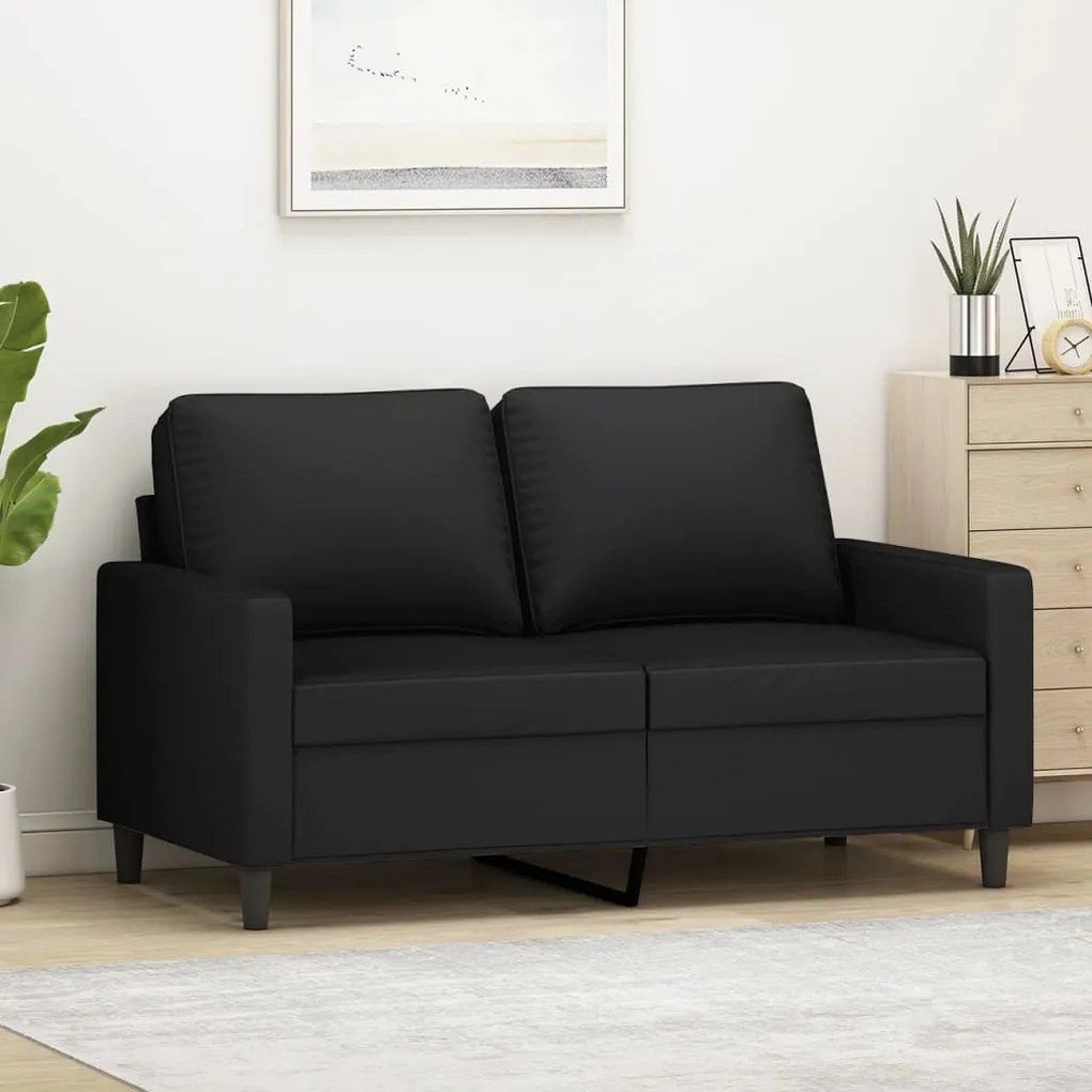 Divano A 2 Posti Nero 120 Cm İn Velluto /