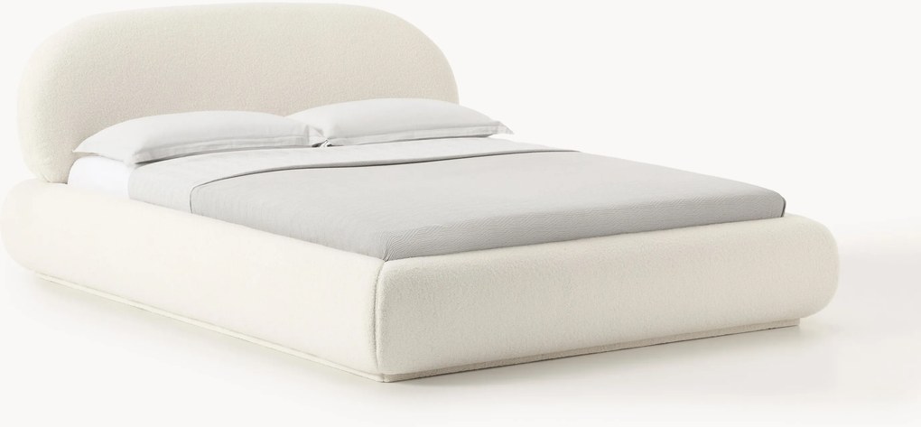 Letto imbottito in teddy con contenitore Alba